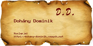 Dohány Dominik névjegykártya