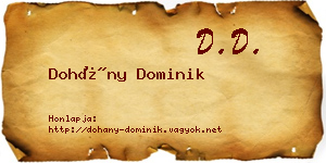 Dohány Dominik névjegykártya